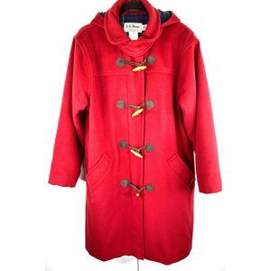 L.L. Bean Vintage 80's Duffle Coat Red USA